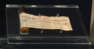 Novocaine bottle in display case